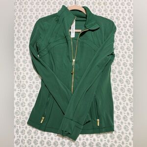 Lululemon Define Nulu Jacket with Gold Zipper Size 8 Everglade Green never worn